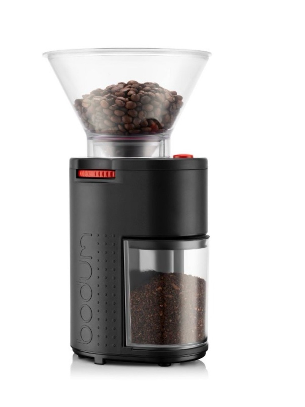 Bodum Electric Grinder with Black Body and Red Dial